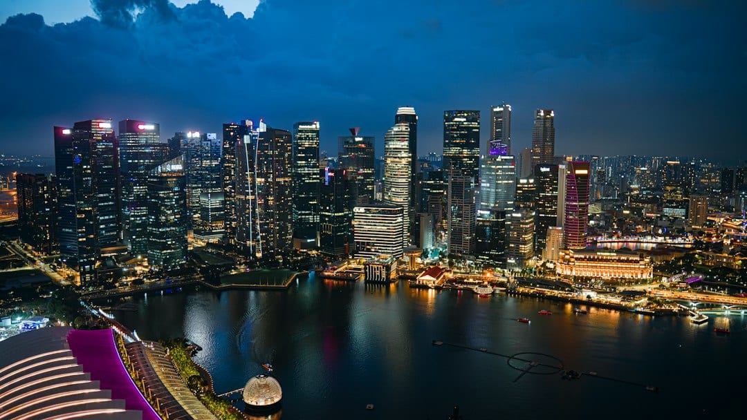 Singapore skyline at dusk